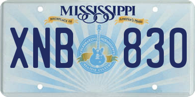 MS license plate XNB830