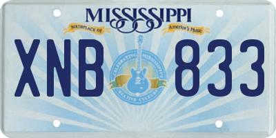 MS license plate XNB833