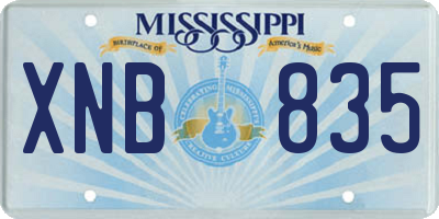 MS license plate XNB835