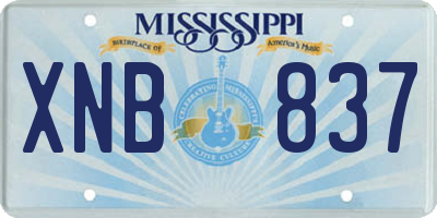 MS license plate XNB837