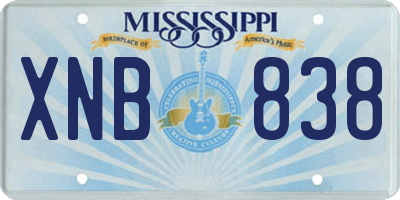 MS license plate XNB838