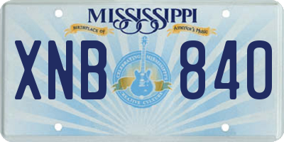 MS license plate XNB840