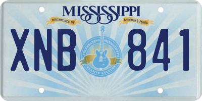 MS license plate XNB841