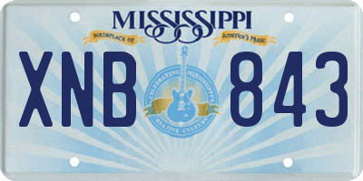 MS license plate XNB843