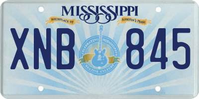 MS license plate XNB845