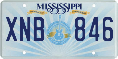 MS license plate XNB846