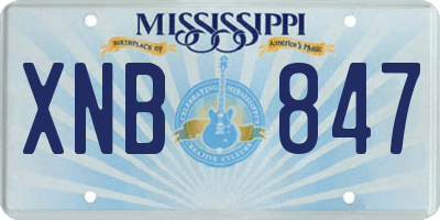 MS license plate XNB847