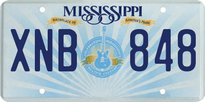 MS license plate XNB848