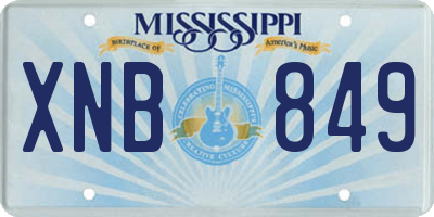 MS license plate XNB849