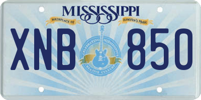 MS license plate XNB850