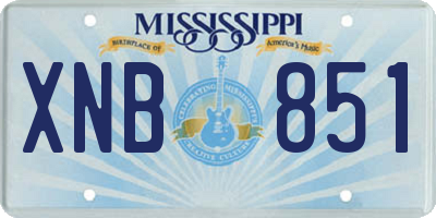 MS license plate XNB851