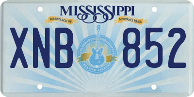 MS license plate XNB852