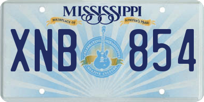 MS license plate XNB854