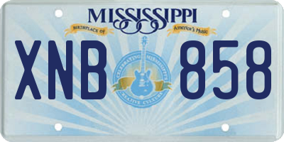 MS license plate XNB858