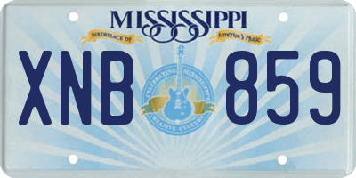 MS license plate XNB859