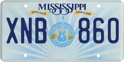 MS license plate XNB860
