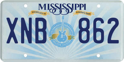 MS license plate XNB862