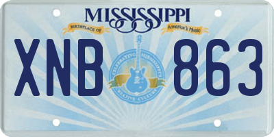 MS license plate XNB863