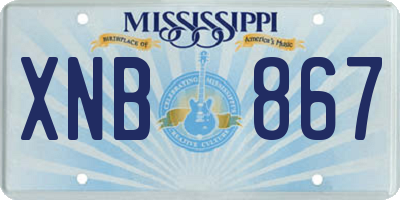 MS license plate XNB867