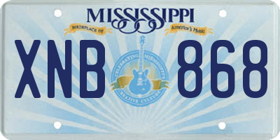 MS license plate XNB868