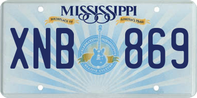 MS license plate XNB869