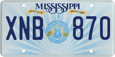 MS license plate XNB870