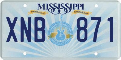 MS license plate XNB871