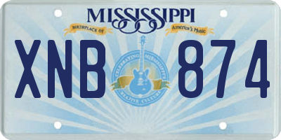 MS license plate XNB874
