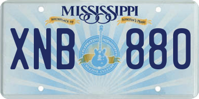 MS license plate XNB880