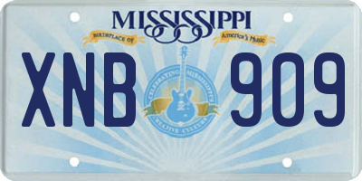 MS license plate XNB909