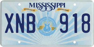 MS license plate XNB918