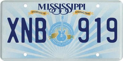 MS license plate XNB919