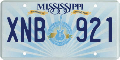 MS license plate XNB921