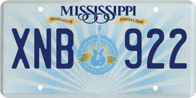 MS license plate XNB922