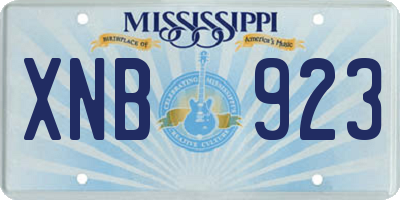 MS license plate XNB923