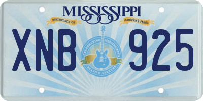 MS license plate XNB925