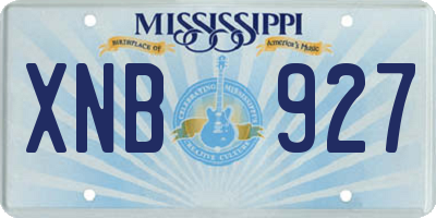 MS license plate XNB927