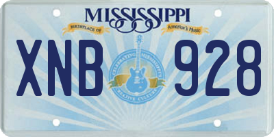 MS license plate XNB928