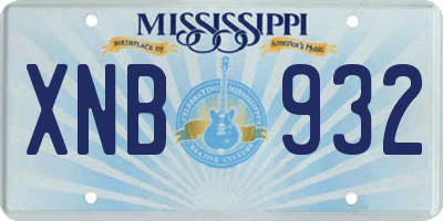 MS license plate XNB932