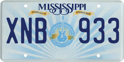 MS license plate XNB933