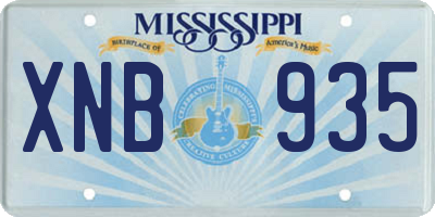 MS license plate XNB935
