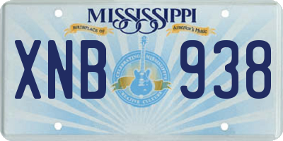 MS license plate XNB938