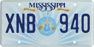 MS license plate XNB940