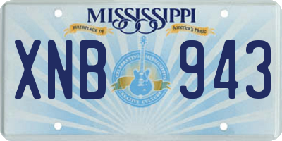 MS license plate XNB943