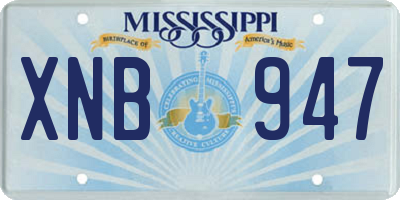 MS license plate XNB947