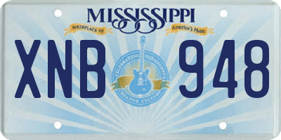 MS license plate XNB948