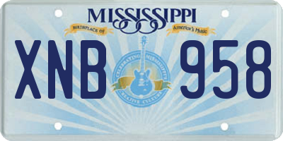 MS license plate XNB958