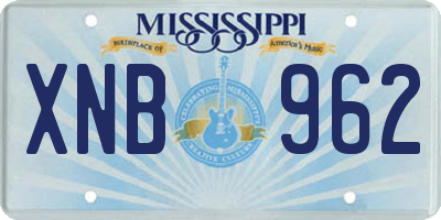 MS license plate XNB962