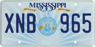 MS license plate XNB965