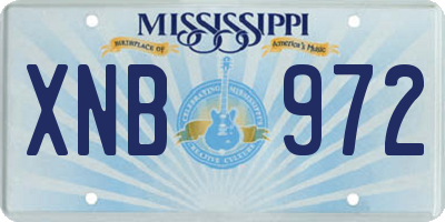 MS license plate XNB972